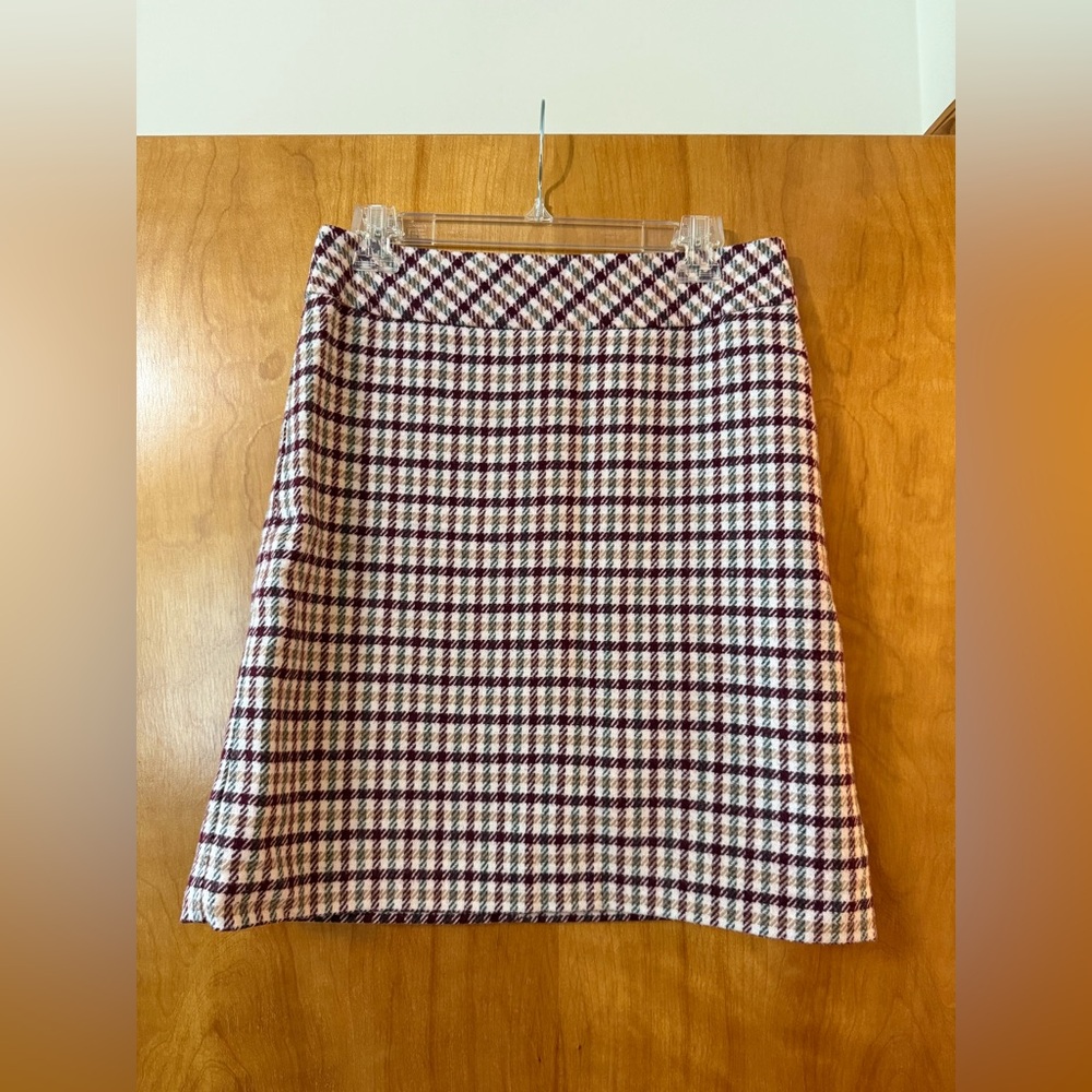 Talbots Plaid Skirt Wool Blend Lined Career Office Women’s Size Petite 6P